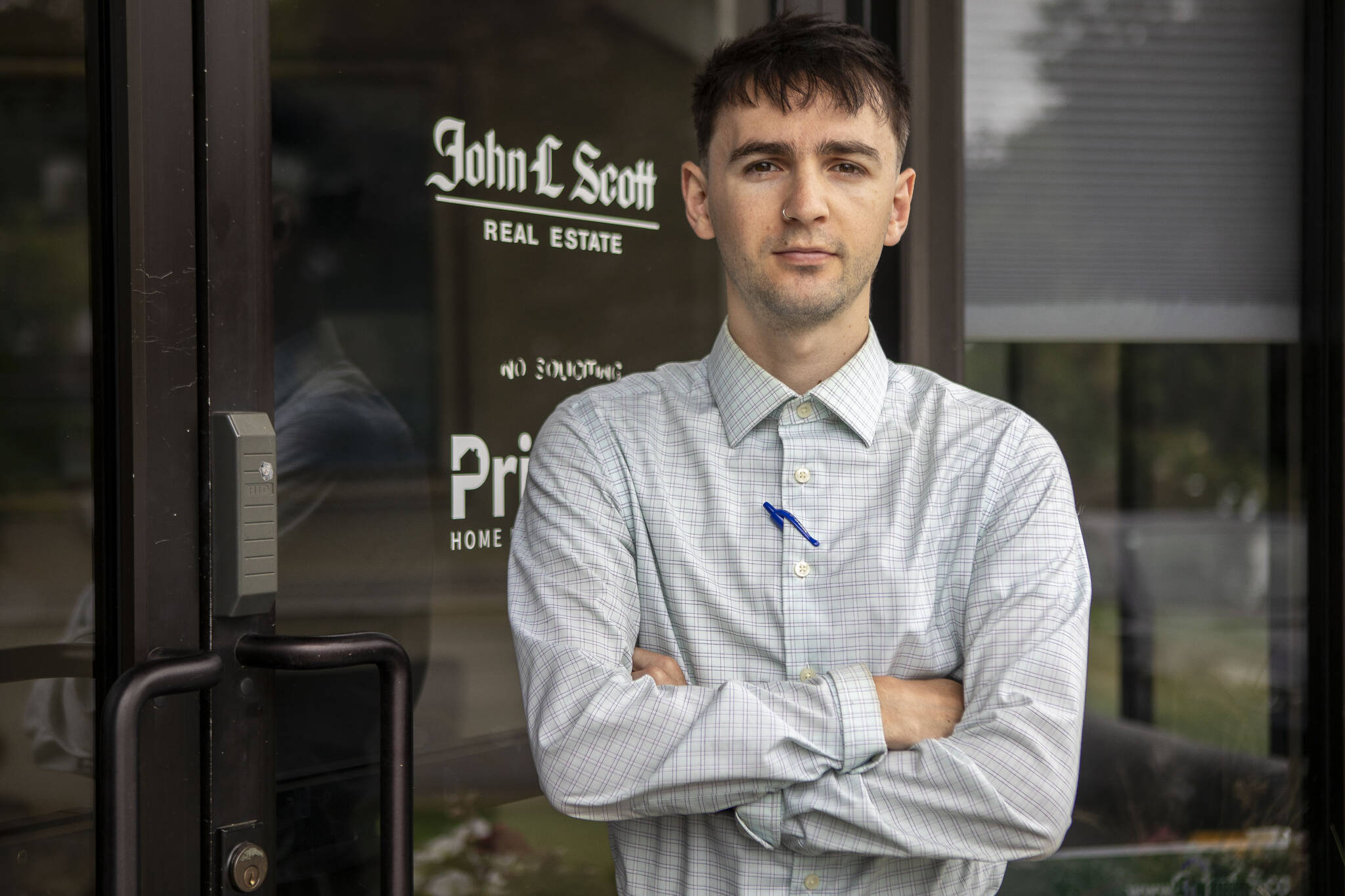 George Montemor poses for a photo in front of his office in Lynnwood, Washington on Tuesday, July 30, 2024.  (Annie Barker / The Herald)