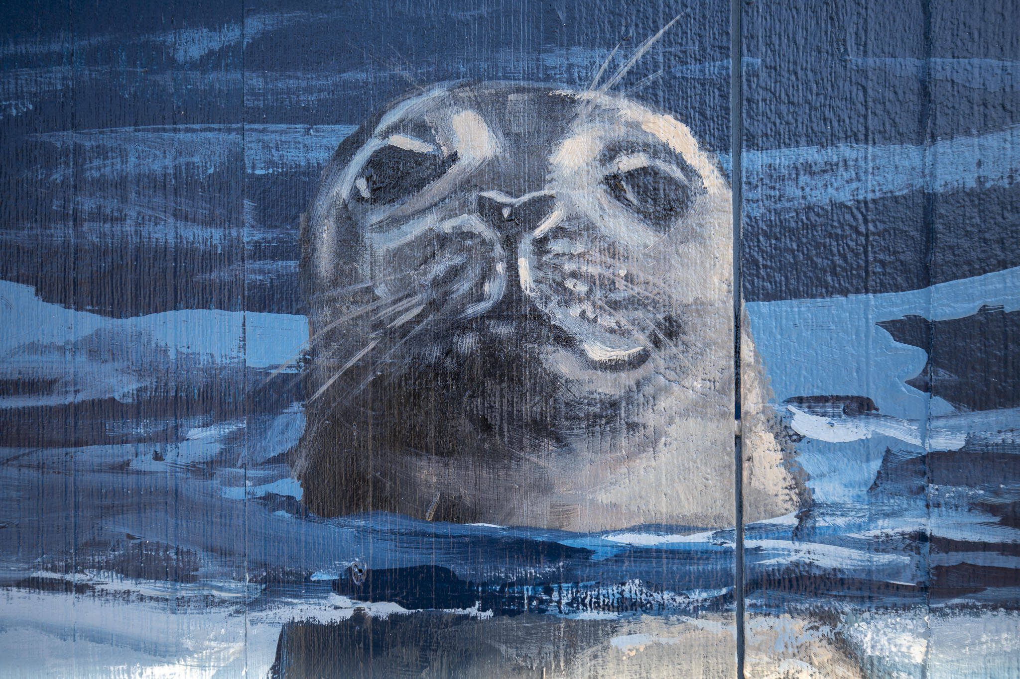 A mural by Gina Ribaudo at the intersection of Colby and Pacific for the Imagine Children’s Museum in Everett, Washington on Thursday, May 9, 2024. (Annie Barker / The Herald)